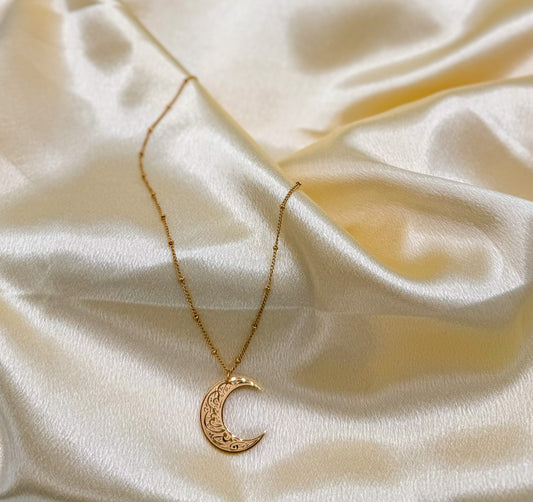 "With Hardship Comes Ease" Crescent Necklace